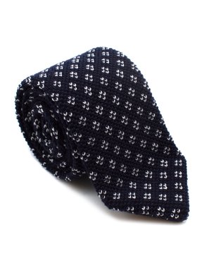Hardy Amies Navy Wool Knit Tie