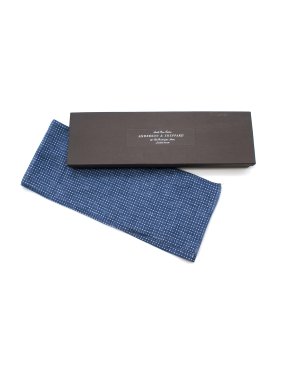 Anderson & Sheppard Blue Polka Dot Silk Scarf