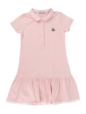 Moncler Pink Polo Style Cotton Dress
