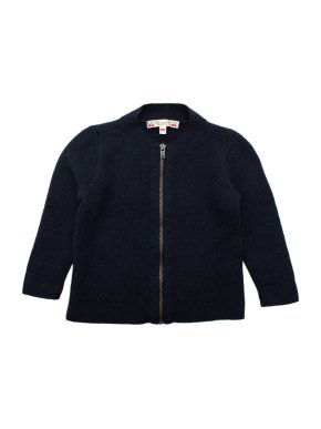 Bonpoint Navy Wool Zipped Cardigan