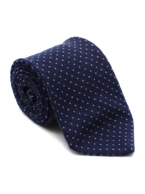 E. Marinella Blue Dotted Cashmere Tie
