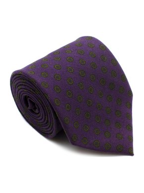 E.Marinella Purple With Green Pattern Tie
