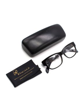 Old Focals Black Acetate Square Optical Glasses