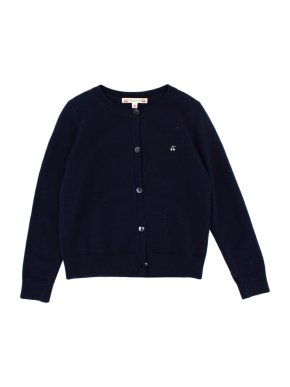 Bonpoint Navy Wool Knit Cardigan