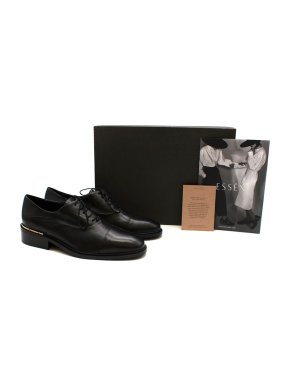 Essen Black Leather The Modern Oxford Shoes