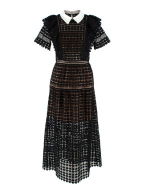 Self Portrait Black Lace Midi Dress