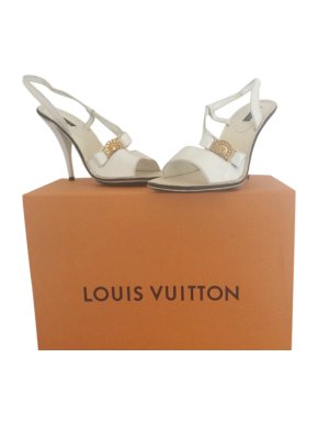 Louis Vuitton white medallion bow sandals