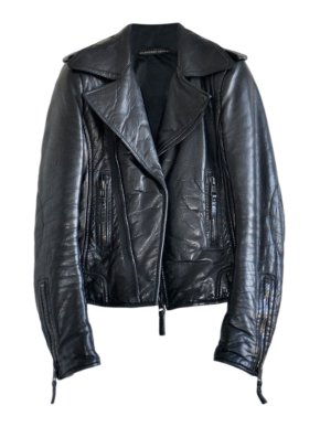 Balenciaga Leathers Black Asymmetric Biker Jacket