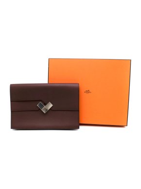 Hermes Bordeaux Evercolor Calfskin Fortunio Clutch
