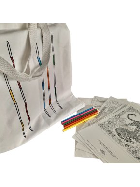 Hermes Printed Canvas Tote & Colouring Gift Set