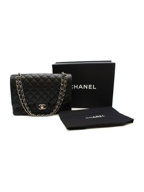 Chanel Black Caviar Calfskin Maxi Flap Bag