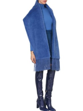 Max Mara Blue Reversible Teddy Scarf