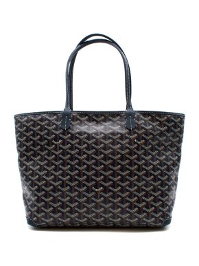 Goyard Navy Goyardine Artois PM Tote Bag