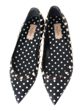 Valentino Polka Dot Rockstud Ballerinas