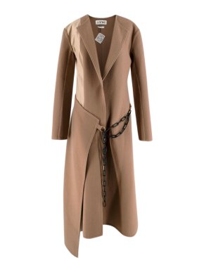 Loewe Beige Wool Blend Double Face Chain Wrap Coat