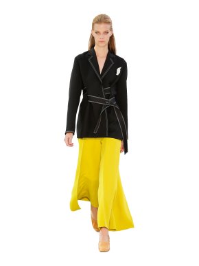 Celine by Phoebe Philo Runway White Contrast Stitching Kimono Jacket