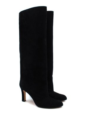 Manolo Blahnik Black Suede Long Boots
