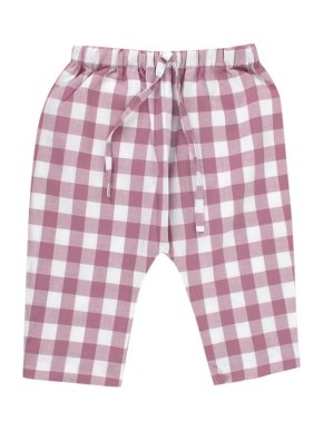La Coqueta Pink Gingham Cotton Albahaca Trousers
