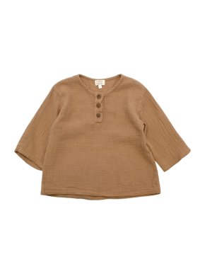 The Simple Folk Tan Cotton Long-sleeve Top