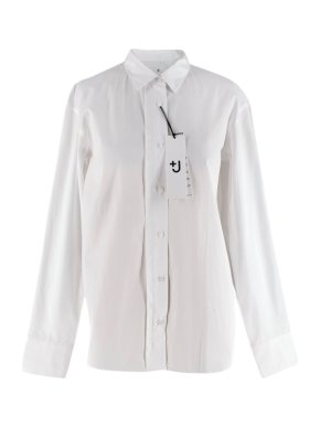 Uniqlo White Supima Cotton Oversized Long Sleeve Shirt