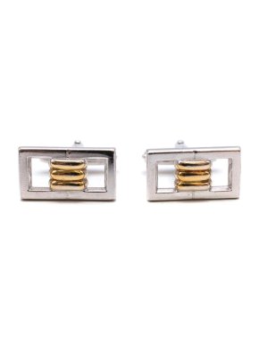 Lanvin Golden & Silver Tone Buckle Cufflinks