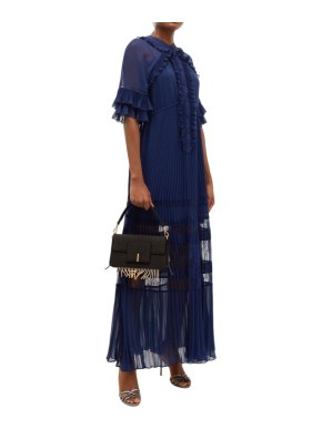 Self Portrait Indigo Ruffle Maxi Dress