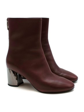 3.1 Phillip Lim Burgundy Drum Leather Ankle Boots