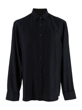 Prada Black Silk Long Sleeve Shirt