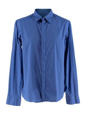 Alexander McQueen Blue Cotton Long Sleeve Shirt
