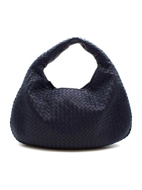 Bottega Veneta Blue Intrecciato Medium Veneta Hobo Bag