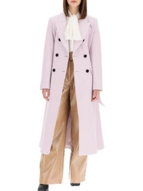 Self Portrait double breasted wool blend coat