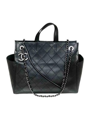 Chanel Black Stitch Quilted Gabrielle Tote
