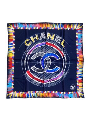 Chanel multi coloured  silk square scarf