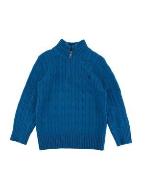 Polo Ralph Lauren Blue Cotton Cable Knit Jumper