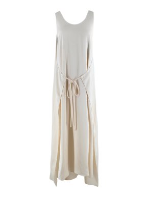 Rosetta Getty Ivory Tie Front Midi Dress
