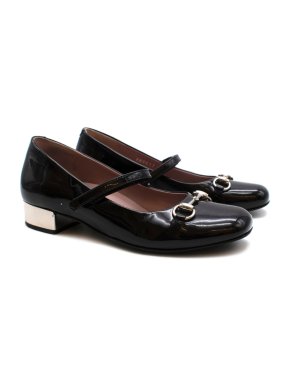 Gucci Black patent Leather Horse Bit Mary Jane Court Shoes
