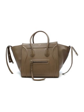 Celine Dune Drummed Calfskin Medium Phantom Bag