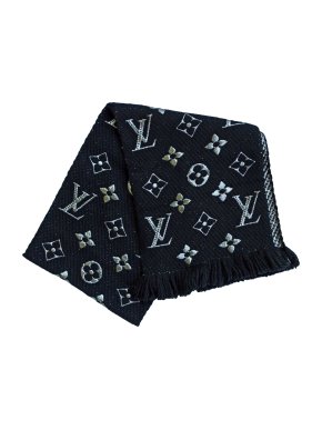 Louis Vuitton black logo mania shine scarf