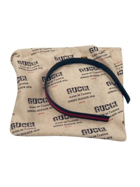 Gucci pebbled leather GG headband