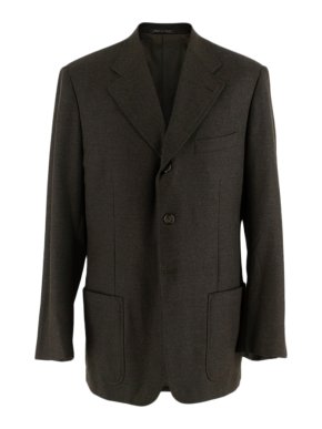Corneliani Brown/Grey Wool & Cashmere Single Breasted Blazer
