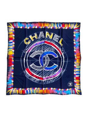 Chanel Multicoloured Silk CC Square Scarf