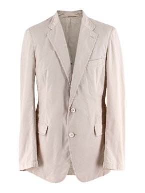 Prada Beige Cotton Single Breasted Blazer Jacket