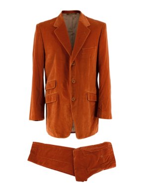 Yves Saint Laurent Orange Cotton Velvet Single Breasted Suit
