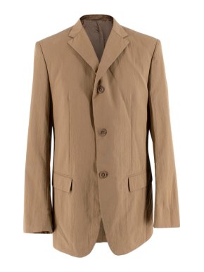 Jil Sander Beige Textured Cotton Single Breasted Blazer