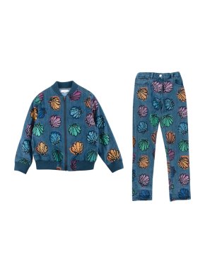 Stella McCartney Blue Denim Shell Print & Sequin Bomber & Jeans