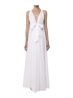 Kalita White Cotton Camille Maxi Dress