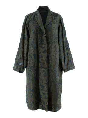 Annette Gortz Green Camo Print Brocade Coat