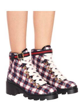 Gucci Trip tweed ankle boots