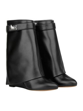 Givenchy black leather shark boots