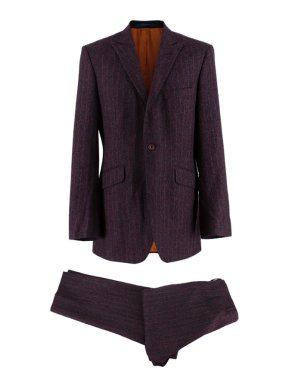 Ozwald Boateng Burgundy Wool Single Breasted Suit